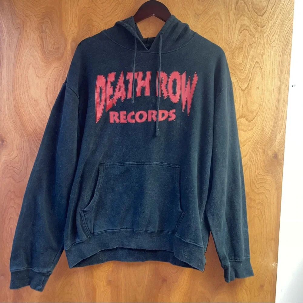 Death Row Records Graphic Hoodie Black Red Unisex Size Large Grung - Picture 1 of 4